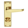 Carlisle Brass Victorian Flat Lever Bathroom Door Handle 100mm Polished Brass