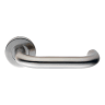 Eurospec Safety Lever Round Sprung Rose Satin Stainless Steel