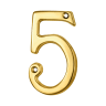 Carlisle Brass Numeral '5' Face Fix Number 76mm Polished Brass