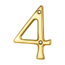 Carlisle Brass Numeral 4 Face Fix Number 74 x 53 x 4mm Polished Brass