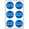 ‘Fire Door Keep Shut’ Sign 100mm x 100mm 6 Per Sheet