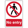 No Entry' Sign, Self-Adhesive Semi-Rigid PVC 200mm x 300mm