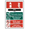 Fire Extinguisher' Composite - CO2 Sign 200mm x 300mm