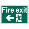 Fire Exit Running Man Arrow Left' Sign 300mm x 200mm