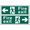 Fire Exit Man Running Arrow Left/Right' Sign 300mm x 100mm 2 Per Sheet