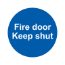 Fire Door Keep Shut' (Multipack of 10) Sign 100mm x 100mm