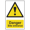 Danger Site Entrance' Sign 400mm x 600mm