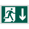 Running Man Arrow Down' Sign 600mm x 400mm