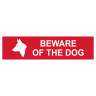 Beware Of The Dog' Sign, Self-Adhesive Semi-Rigid PVC 200mm x 50mm