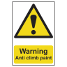 Warning Anti Climb Paint' Sign 200mm x 300mm