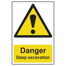 Danger Deep Excavation' Sign 400mm x 600mm