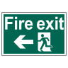 Fire Exit Running Man Arrow Left' Sign 600mm x 400mm