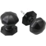 Old Hill Ironworks No.4304 Octagonal Mortice Knob Set 56mm Black Antique 