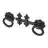 Old Hill Ironworks No.4416 Fleur de Lys H/D Twist Ring Gate Latch 210mm Black Antique 