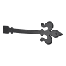 Old Hill Ironwork No.4203 Fleur de Lys Hinge Front 470mm Black Antique
