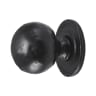 Old Hill Iron No.4522 Hammered Ball Cab Knob on Round Rose 28mm Black Antique 