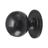 Old Hill Iron No.4522 Hammered Ball C/Knob on Round Rose 32mm Black Antique 