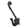 Old Hill Ironworks No.4463 Barley Twist Hat & Coat Hook 145mm Black Antique 
