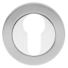Karcher Design Euro Escutcheon on Round Rose Satin/Polished Stainless Steel