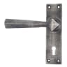From the Anvil Straight Lever Lock Set Pewter