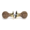 From the Anvil Beehive Mortice/Rim Knob Set Aged Brass/Rosewood