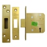 ASEC 5 Lever Deadlock 64mm Polished Brass Keyed To Differ (Boxed)