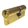 ASEC 5-Pin Euro Double Cylinder 80mm 35/45 (30/10/40) Keyed To Differ Polished Brass