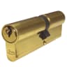 ASEC 5-Pin Euro Double Cylinder 95mm 45/50 (40/10/45) Keyed To Differ Polished Brass