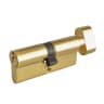 ASEC 6-Pin Euro Key & Turn Cylinder 70mm 35/T35 (30/10/T30) Keyed To Differ Polished Brass