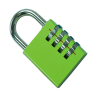 ASEC Coloured Aluminium Open Shackle Combination Padlock 40mm Visi
