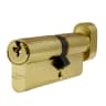 ASEC 6-Pin Euro Key & Turn Cylinder 1 Bitted 85mm 50/T35 (45/10/T30) 1 Bit Polished Brass