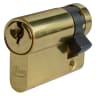 Asec Euro Half Cylinder With Adjustable Cam 6 Pin - 45mm (35/10) Polished Brass