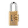 Burg-Wachter Combi 80 Brass 20mm 3-Dial Combination Padlock