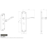 Carlisle Brass Madrid Lever Lock on Backplate Furniture Polished Chrome