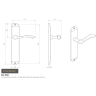 Carlisle Brass Andros Door Latch Lever on Backplate Satin Chrome