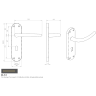 Carlisle Brass Euroline Lilla Door Latch Lock on Backplate Satin Chrome