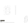 Carlisle Brass Numeral '8' Face Fix Number 76mm Polished Brass