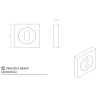 Serozzetta Square Keyhole Escutcheon 51 x 8mm Satin Chrome