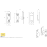 Carlisle Brass T-Handle Fastener 57 x 19mm Polished Chrome