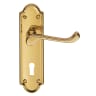 Carlisle Brass Ashtead Door Lever on Lock Backplate Polished Brass