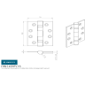 Eurospec Enduro Grade 13 Ball Bearing P Hinge 102 x 76mm Bright Stainless Steel