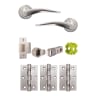 Jigtech Vecta Passage Internal Door Pack Satin Chrome Plate