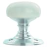 Carlisle Brass Delamain Porcelain Knob on Rose Satin Chrome