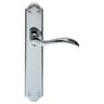 Carlisle Brass Madrid Lever Latch on Backplate Furniture Polished Chrome