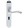 Carlisle Brass Andros Door Lever Lock on Bathroom Backplate Polished Chrome