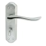 Carlisle Brass Lytham Bathroom Door Lever on Backplate Satin/Polished Chrome