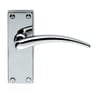 Carlisle Brass Wing Lever on Short Latch Backplate Polished Chrome