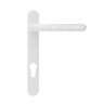 ERA Fab & Fix Windsor Sprung Inline Lever Door Handle in White Finish 206mm Backplate 