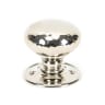 From The Anvil Polished Nickel Hammered Mushroom Mortice/Rim Knob Set