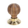 From the Anvil Beehive Mortice/Rim Knob Set Aged Brass/Rosewood